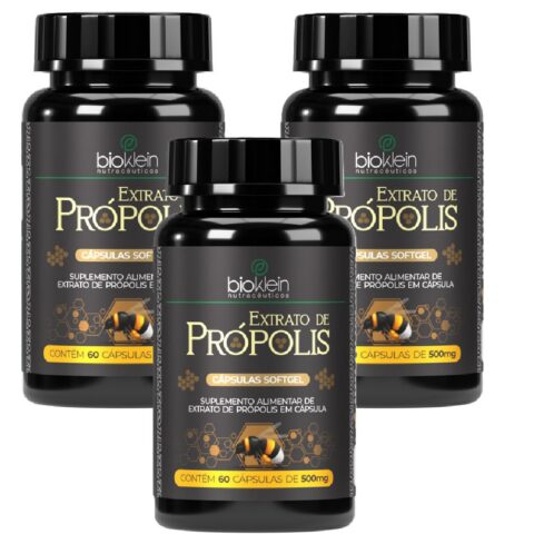 Kit 3 Extrato de Própolis Liofilizado 550mg 60 Cápsulas