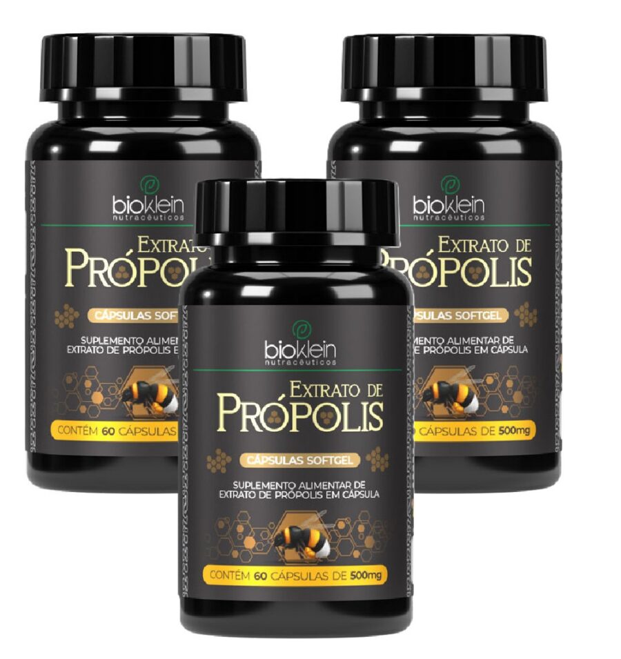 Kit 3 Extrato de Própolis Liofilizado 550mg 60 Cápsulas