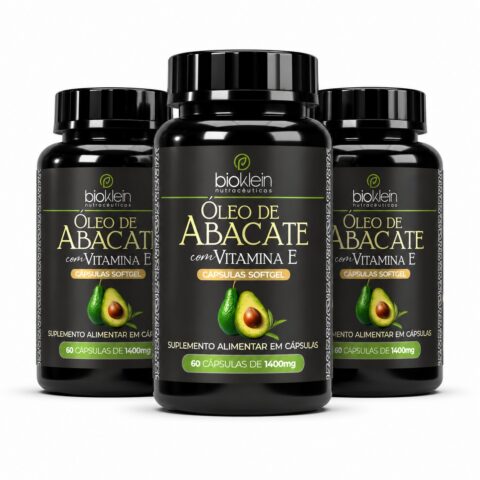 Kit 3 Óleo de Abacate com Vitamina E Bioklein 60 Cápsulas