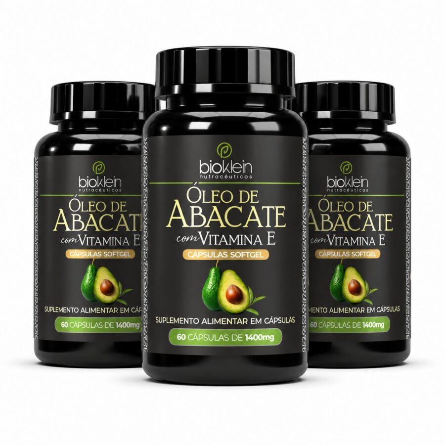 Kit 3 Óleo de Abacate com Vitamina E Bioklein 60 Cápsulas