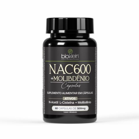 NAC 600 N-Acetil L-Cisteína com Molibdênio 500mg Cápsulas