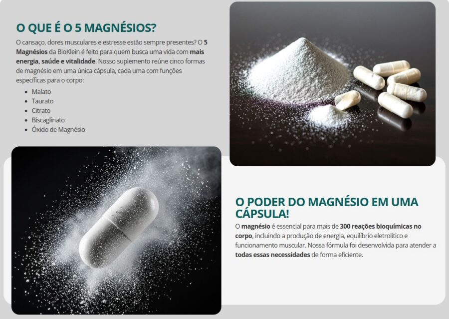 Kit 3 5 Magnésios Taurato Malato Citrato 60 Cápsulas