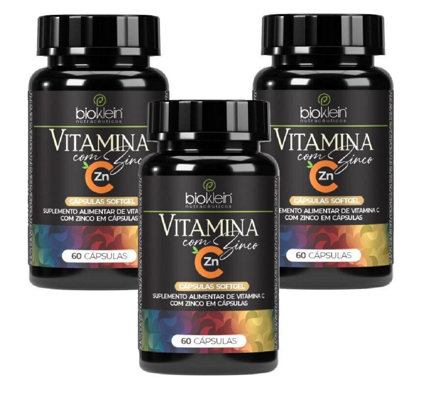 Kit 3 Vitamina C com Zinco 60 Cápsulas Softgel
