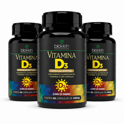 Kit 3 Vitamina D3 2000 UI 60 Cápsulas