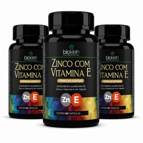 Kit 3 Zinco com Vitamina E 60 Cápsulas Softgel 400mg
