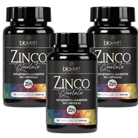 Kit 3 Zinco Quelato 500mg 60 Cápsulas