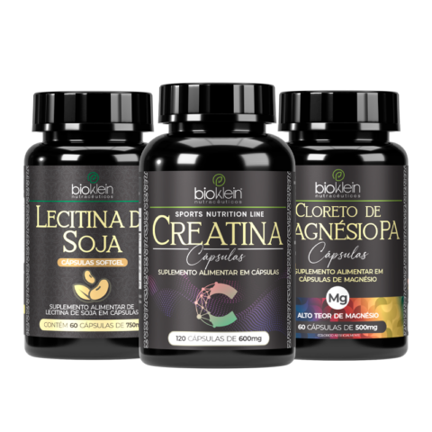 Kit Lecitina de Soja Cloreto de Magnésio PA e Creatina 250g
