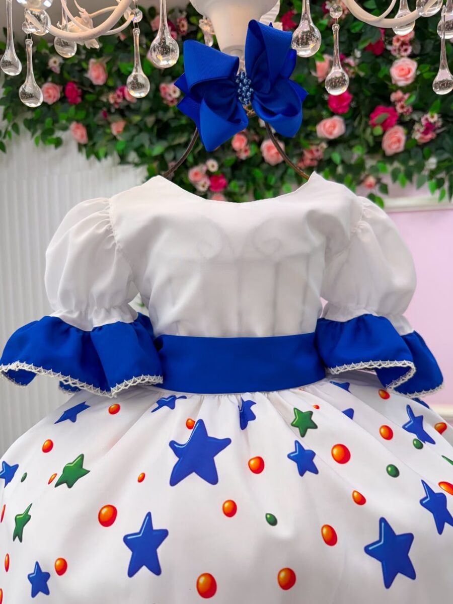Vestido Infantil Marie Doce Formatura ABC Azul Royal