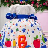 Vestido Infantil Marie Doce Formatura ABC Azul Royal