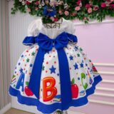 Vestido Infantil Marie Doce Formatura ABC Azul Royal