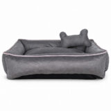 Cama Pet Suede Impermeável Pequena Cinza