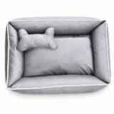 Cama Pet Suede Impermeável Pequena Cinza