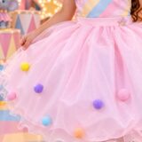 Vestido Infantil Temático Circo Candy Mini Miss Pompons