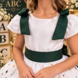 Vestido Infantil Formatura ABC Marie Verde Esmeralda