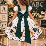 Vestido Infantil Formatura ABC Marie Verde Esmeralda