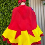 Vestido Fantasia Branca de Neve Infantil Amarelo com Capa