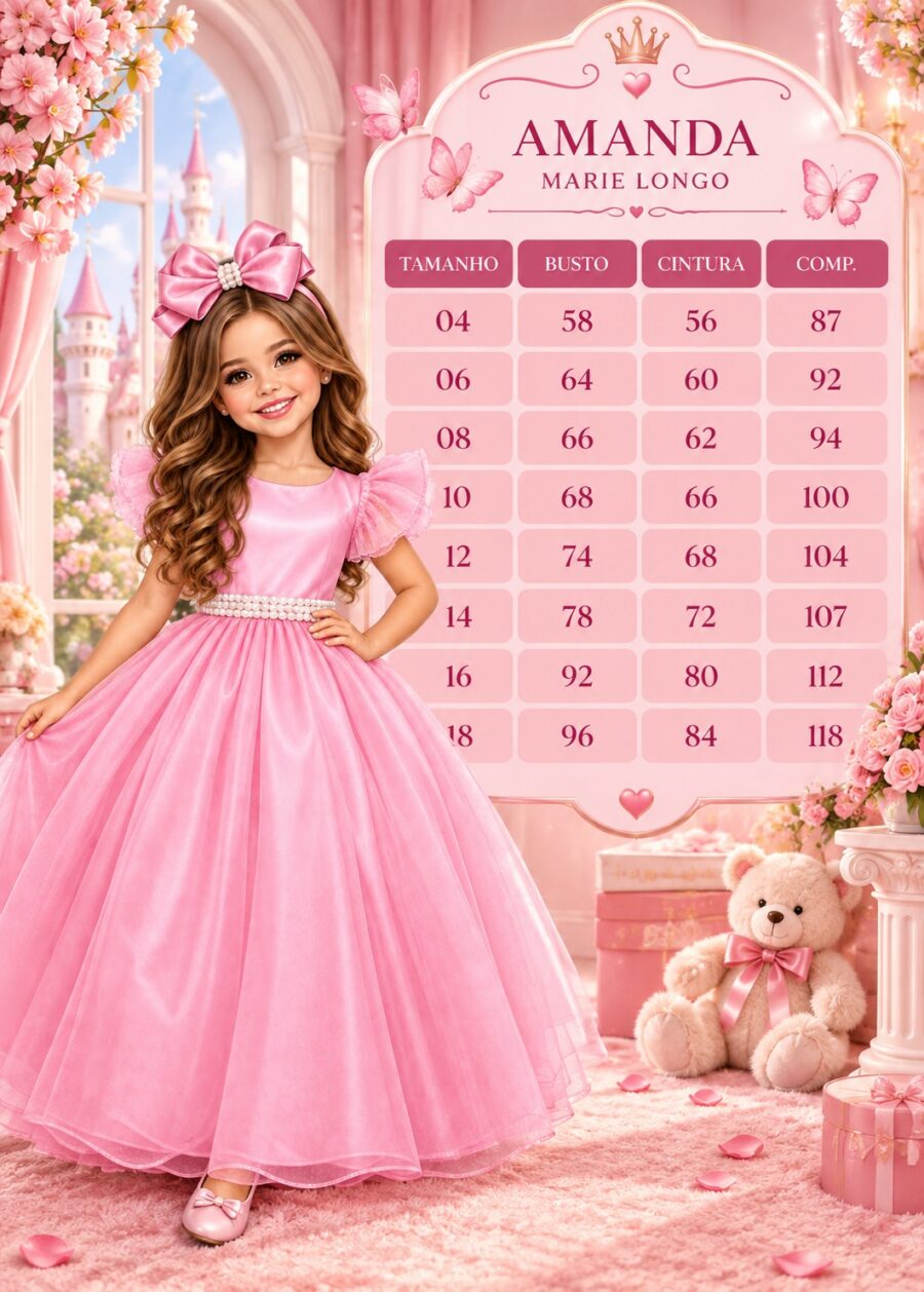 Vestido Longo Amanda Marie Branco Tule e Cinto de Pérolas