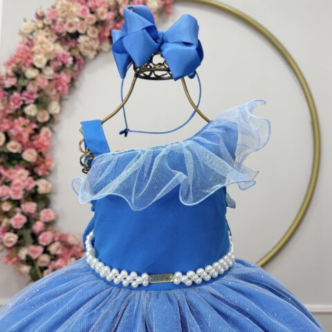 Vestido Infantil Longo Azul Capri Formatura Daminha