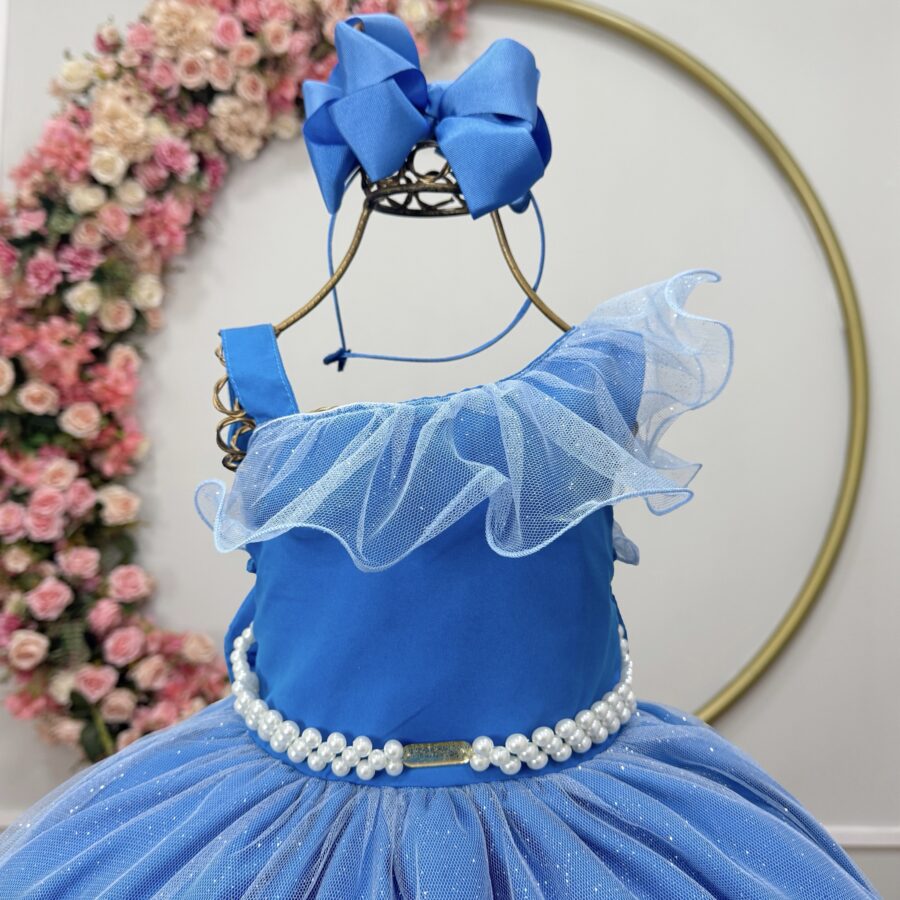 Vestido Infantil Longo Azul Capri Formatura Daminha