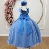 Vestido Infantil Longo Azul Capri Formatura Daminha