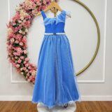 Vestido Infantil Longo Azul Capri Formatura Daminha