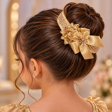 Porta Coque Infantil Belli Luna Cetim e Strass Dourado