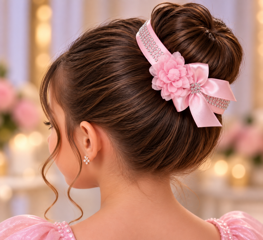 Porta Coque Infantil Belli Luna Cetim e Strass Rosa Bebê
