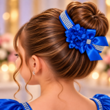 Porta Coque Infantil Belli Luna Cetim e Strass Azul