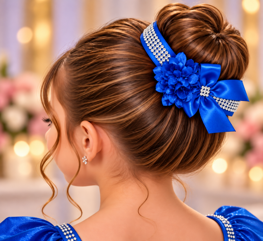 Porta Coque Infantil Belli Luna Cetim e Strass Azul