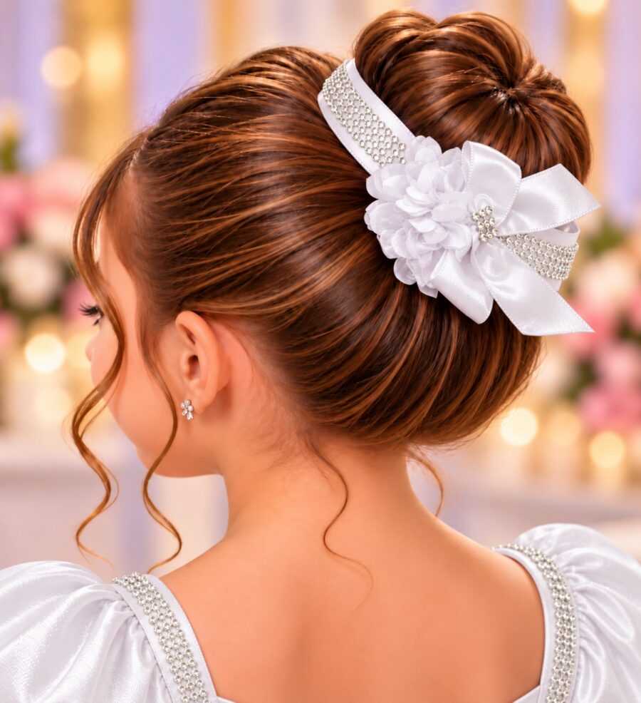 Porta Coque Infantil Belli Luna Cetim e Strass Branco