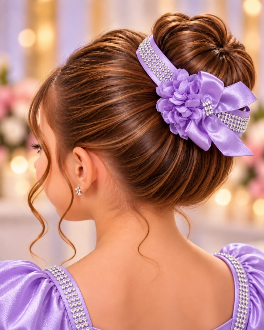 Porta Coque Infantil Belli Luna Cetim e Strass Lilás