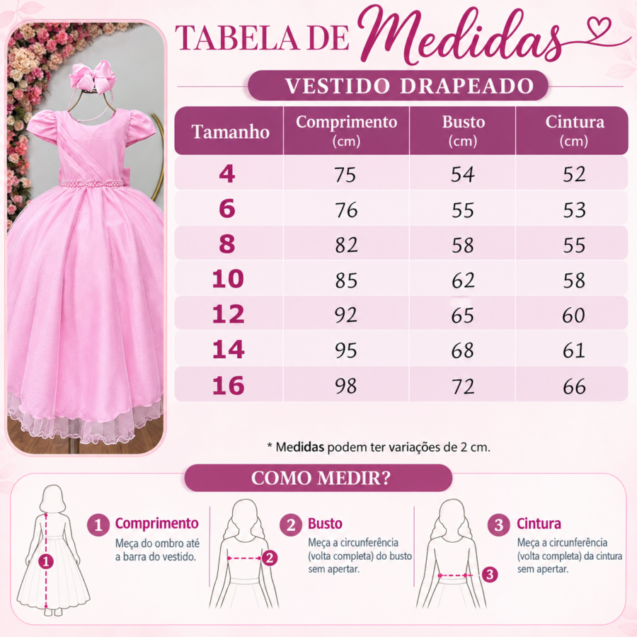 Vestido Infantil Vermelho Busto Drapeado Tule Glitter Crepe