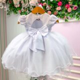 Vestido de Bebê Alice Cecília Menina Bonita Branco