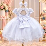 Vestido de Bebê Alice Valentina Menina Bonita Branco