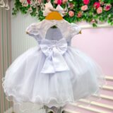 Vestido de Bebê Alice Valentina Menina Bonita Branco