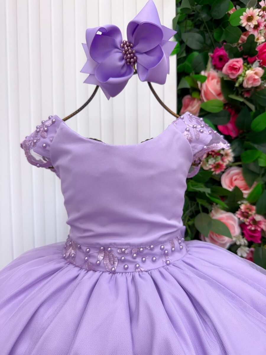 Vestido Infantil Longo Bella Child Manuela Lilás