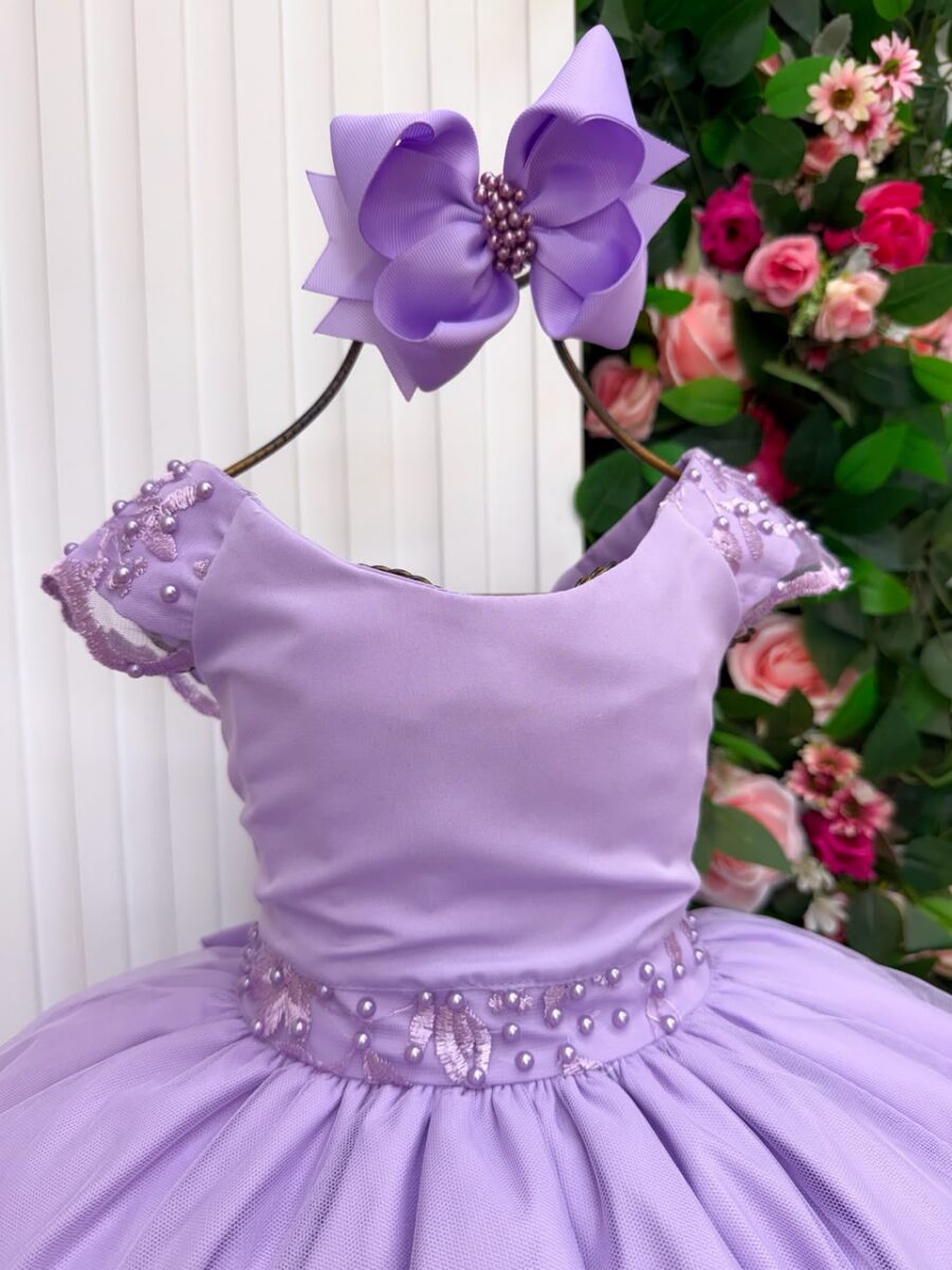 Vestido Infantil Longo Bella Child Manuela Lilás