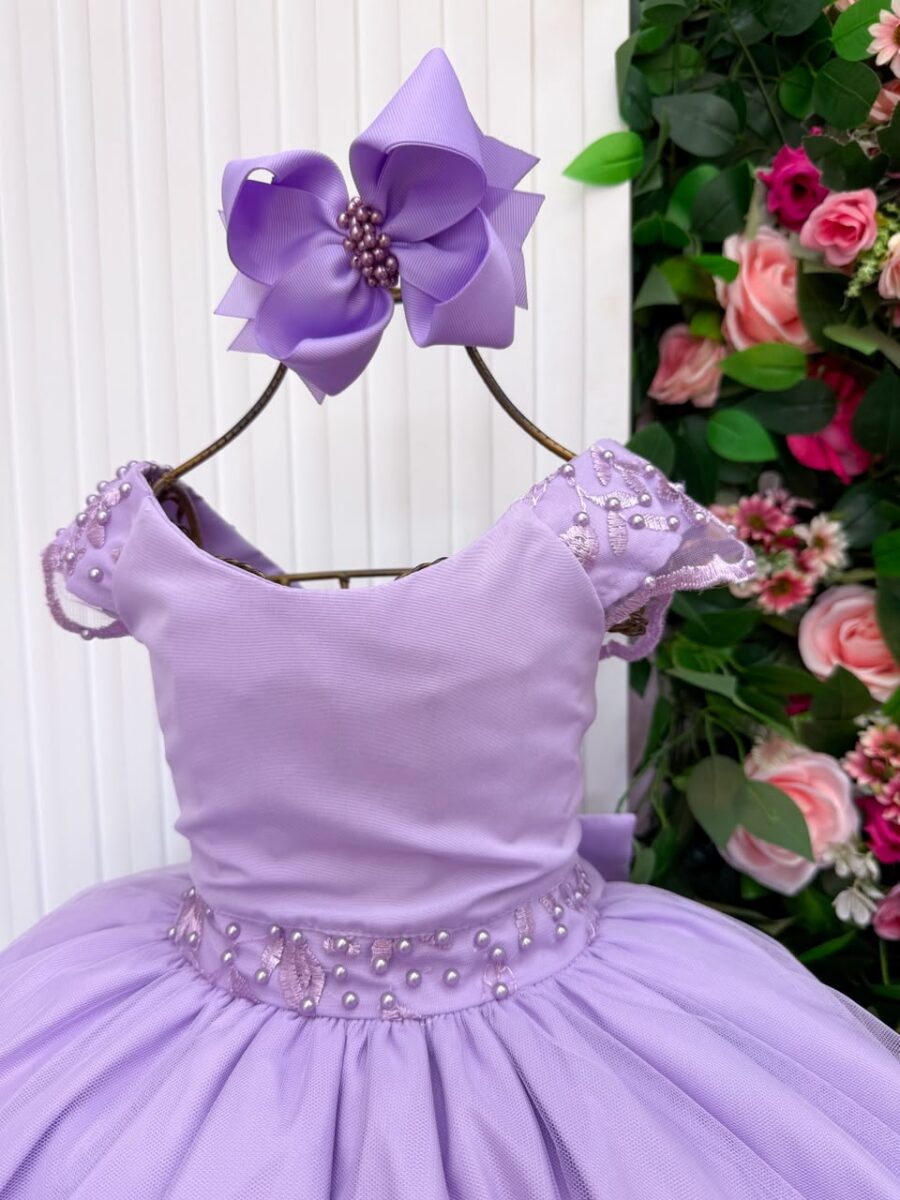 Vestido Infantil Longo Bella Child Manuela Lilás