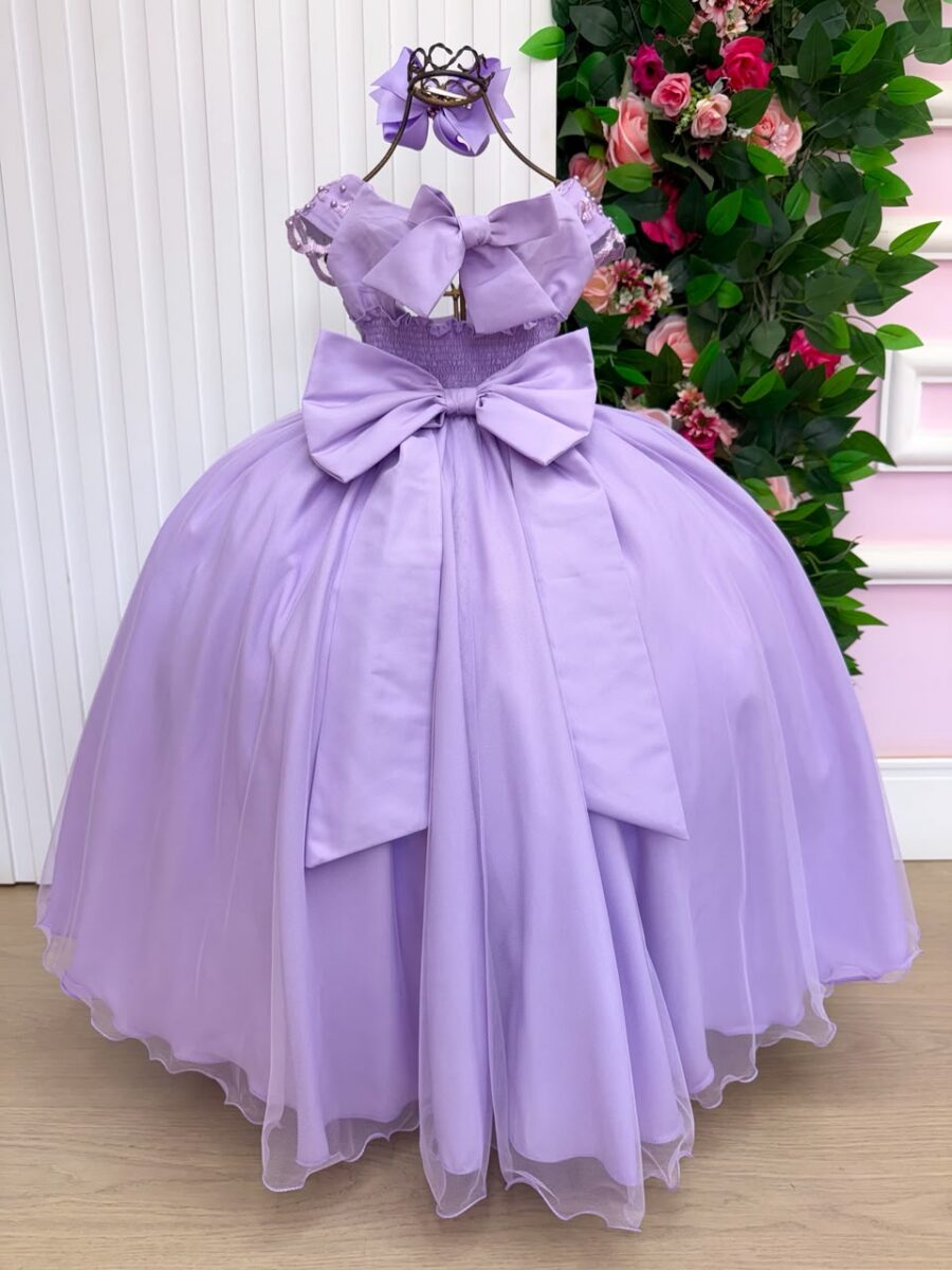 Vestido Infantil Longo Bella Child Manuela Lilás