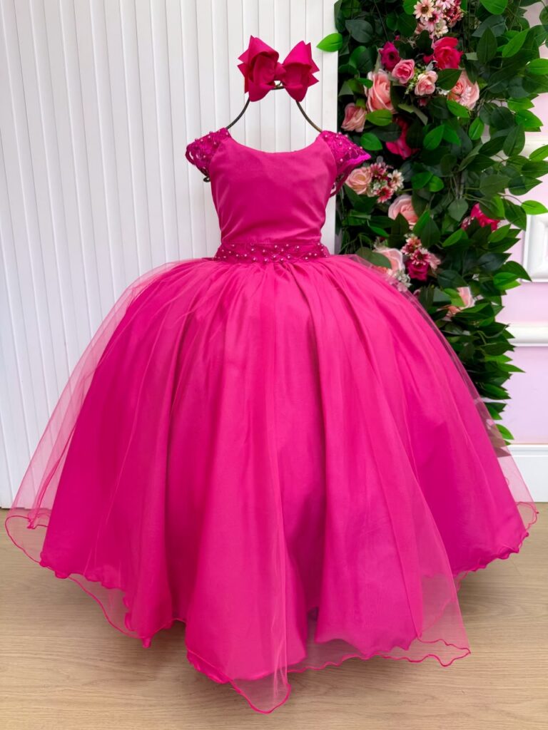 Vestido Infantil Longo Bella Child Manuela Pink