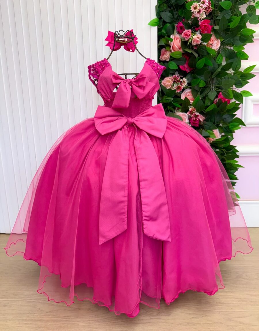 Vestido Infantil Longo Bella Child Manuela Pink