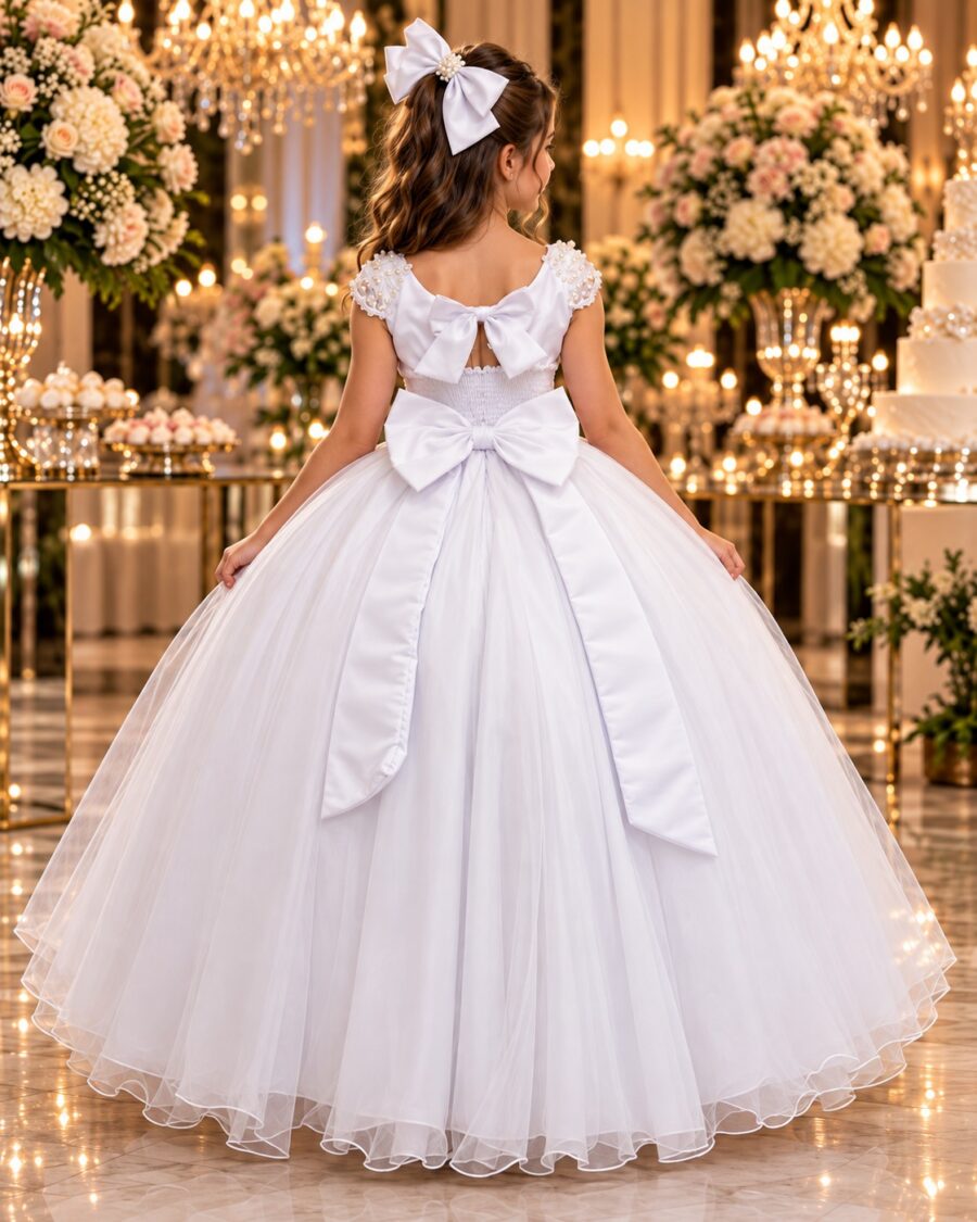 Vestido Infantil Longo Bella Child Manuela Branco