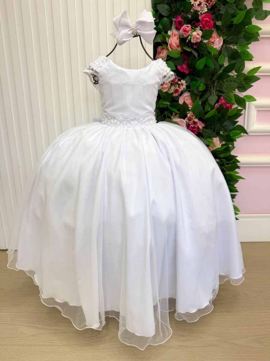 Vestido Infantil Longo Bella Child Manuela Branco