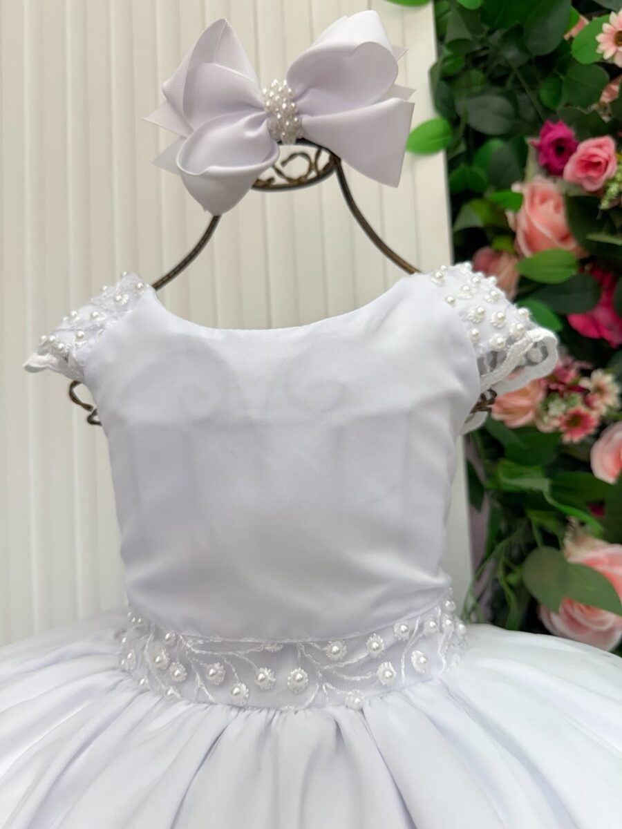 Vestido Infantil Longo Bella Child Manuela Branco
