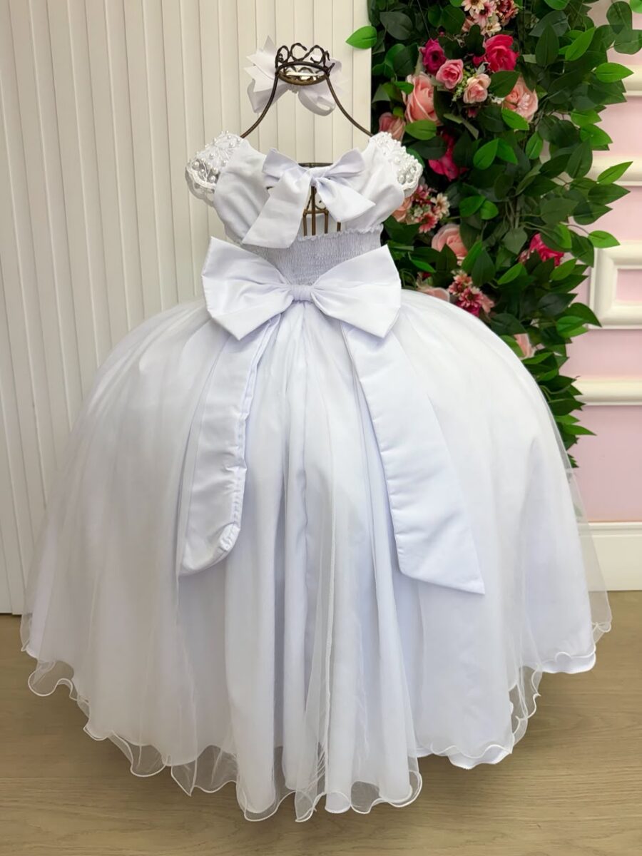 Vestido Infantil Longo Bella Child Manuela Branco