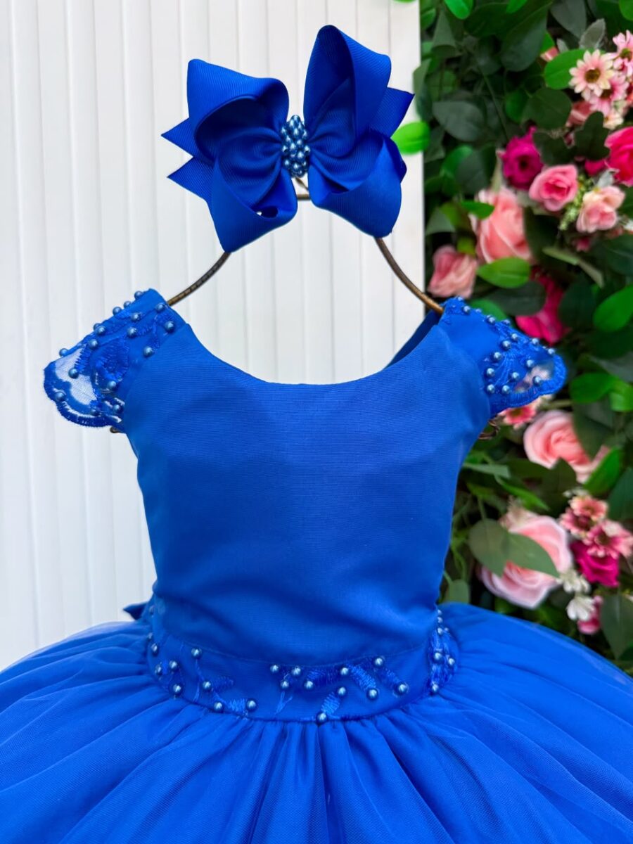 Vestido Infantil Longo Bella Child Manuela Azul Royal