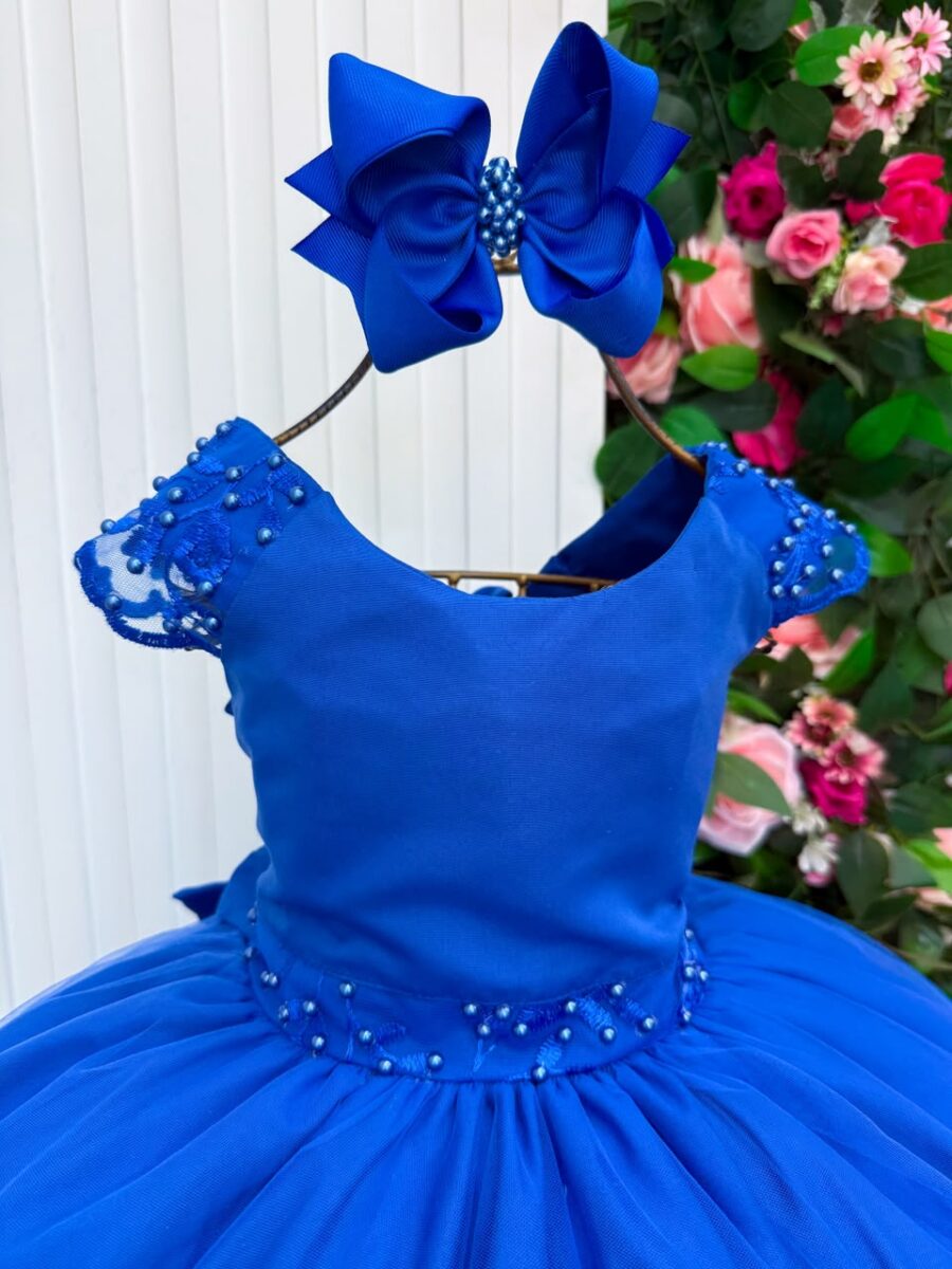 Vestido Infantil Longo Bella Child Manuela Azul Royal