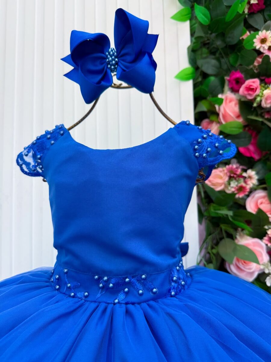 Vestido Infantil Longo Bella Child Manuela Azul Royal