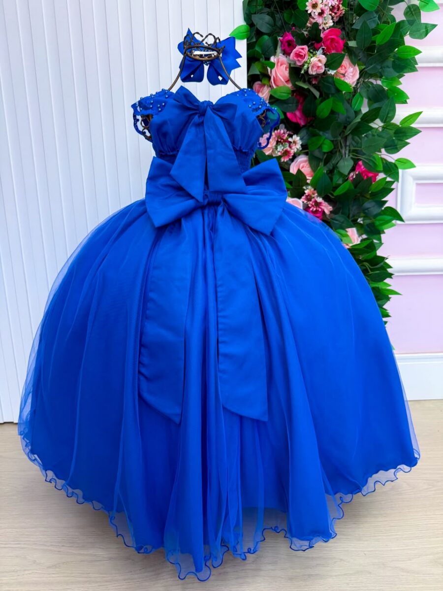 Vestido Infantil Longo Bella Child Manuela Azul Royal