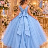 Vestido Infantil Longo Bella Child Manuela Azul Bebê